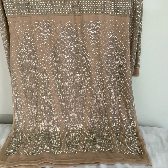 HP✨Xtaren Long Sleeve Sheer Mesh Rhinestone Bodycon Mini Dress - Picture 11 of 13